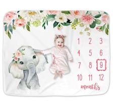 Monthly Milestone Blanket Popfavors Floral Elephant Girl Monthly Milestone Blanket Popfavors Floral Elephant Girl