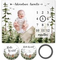 Monthly Milestone Blanket Yuzioey Adventure Awaits Baby