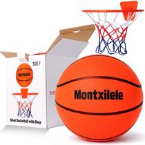 Montxilele Bola de Basquete Silenciosa para Uso Interno Tamanho 7 com Aro