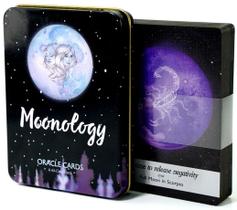 Moonology Oracle em Lata Com Bordas Pretas Oráculo Das Fases Da Lua Baralho De Cartas De Tarô