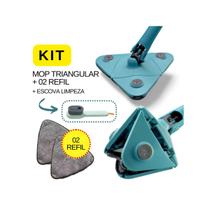 Mop 360 Triangular Giratório Esfregão De Limpeza Ajustável Limpa Vidros Piso E Parede Mop 360 Triangular Giratório Esfregão De Limpeza Ajustável Limpa Vidros Piso E Parede