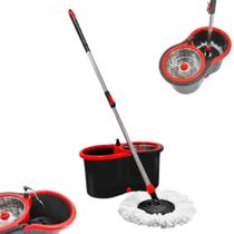 Mop Balde Esfregão Giratório Pró Com Rodinha Dispenser Sabão