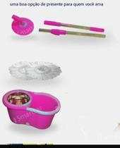 Mop Balde Girátorio 360 cesto inox Esfregão Limpeza +2 refis( um so refil e o outro esta com esfregao