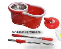 Mop Balde Girátorio 360 cesto inox Esfregão Limpeza +2 refis( um so refil e o outro esta com esfregao - xt