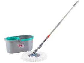 Mop Compacto Lava e Seca com Balde de 10 Litros Cabo Ergonômico Noviça Bettanin Cinza