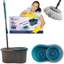 Mop De Cozinha Redondo Rodo Esfregão Microfibra Limpa Chão Com Balde Giratório Cesto Mágico 360 com Alça Para Limpeza de Casa BanheiroCorSortida