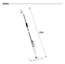 Mop de Limpeza com Reservatório 33Oml, Haste de Alumínio 126 cm com Base Microfibra 40x15 cm