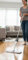 Mop De Limpeza Com Reservatório 33oml, Haste De Alumínio 126 Cm Com Base Microfibra 40x15 Cm