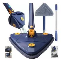 Mop De Limpeza Triangular Ajustável Giratório 360 Esfregão Azul