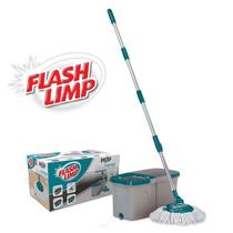 Mop Duas Aguas Fit Giratório Esfregão Microfibra com Cesto Inox Flash Limp MOP7504 Mop Duas Aguas Fit Giratório Esfregão Microfibra com Cesto Inox Flash Limp MOP7504
