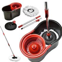 Mop esfregão giratorio com cabo inox balde de 8 litros alça flexivel e rodinhas Mop esfregão giratorio com cabo inox balde de 8 litros alça flexivel e rodinhas