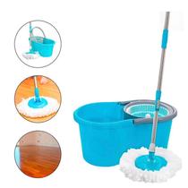 Mop esfregão Rodo De limpeza Pratico Giratório Cesto inox 09 litros