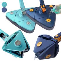 Mop Esfregão Triângulo Rodo Mágico Giratório 360º Ajustável Multiuso Limpeza Chão Parede Teto Espelho Vidro Armário Azulejo Pisos