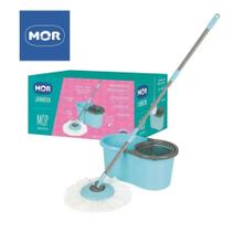 MOP Esfregão Vassoura Pano Rodo Giratório Mor Limpeza Prática Azul