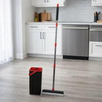 Mop Esponja PVA com Balde e Cabo em Aço Inox 125 cm Limpeza Completa Pisos Frios Sintéticos Madeira Vidros Janelas Substituindo Rodo Vassoura