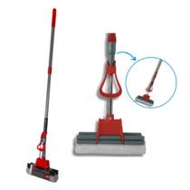 Mop Esponja Rodo Lava e Seca Cabo Extensível 90 até 120m com Alavanca De Enxaguar