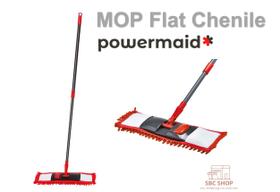 Mop Flat Chenile Microfibra Cabo Regulável Powermaid Lavável Flexível Esfregão Giratório Rodo Camesa