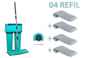 Mop Flat Duplo Balde Multiuso Limpa e Seca Rodo Esfregao Vazao Água + Refil extra
