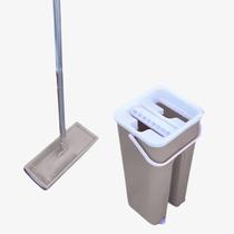 Mop Flat Lava E Seca Balde Duplo Microfibra Cabo Inox Mop Flat Lava E Seca Balde Duplo Microfibra Cabo Inox