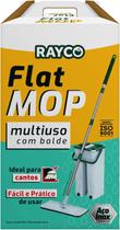 Mop Flat Rodo Limpeza Lava E Seca Rayco Balde 6 Litros Mais Refil Extra