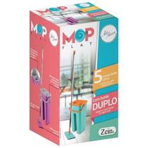 Mop Flat Rosa 5 Litros Esfregão com Balde 5 Litros Cabo Inox Mop Flat Rosa 5 Litros Esfregão com Balde 5 Litros Cabo Inox