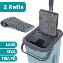 Mop Flat Tira Pó Esfregão Com Balde Lava/seca +1 Refilgratis