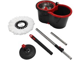 Mop Giratório 13 Litros Powermaid Giratório Pro Preto e Vermelho