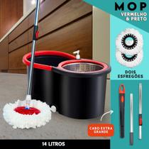 Mop Giratório 14l com Centrifugador Inox com Rodinhas
