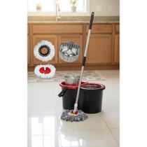 Mop Giratório 14L Inox c/ Dispenser e 2 Refis Mop Giratório 14L Inox c/ Dispenser e 2 Refis