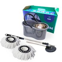 Mop Giratorio 360 9 Litros Inga Centrifura em Inox Com Refil Extra