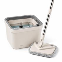 Mop Giratório 360 Balde Água Limpa Suja Esfregão Microfibra Refil Cabo Inox Centrífuga
