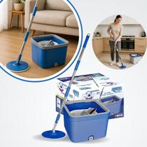 Mop Giratório 360 com Balde Separador Microfibra de Alta Absorção Cabo Ajustável 4 Litros