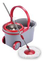 Mop Giratorio 360 Com Cesto 12 Litros Vermelho - Paramount