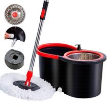 Mop Giratório 360 Com Cesto Em Inox Limpeza Geral Esfregão - Camesa