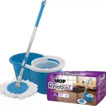 Mop Giratório 360 Esfregão Mágico Cabo Aço Inox Retrátil Balde Spin Centrifuga 12 Litros - RelobraZ Mop Giratório 360 Esfregão Mágico Cabo Aço Inox Retrátil Balde Spin Centrifuga 12 Litros - RelobraZ