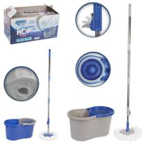 Mop Giratório 360º com Balde Duplo Limpeza Higiênico Limpar Chão Lavagem Secagem Piso Cerâmica Porcelanato Praticidade Sortido