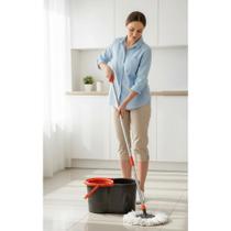 Mop Giratório 8L Microfibra Vermelho/Preto Limpeza Fácil