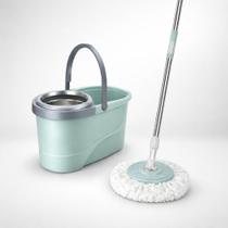 Mop Giratório com Balde Duplo e Rodas Cesto Inox 12L Mop Giratório com Balde Duplo e Rodas Cesto Inox 12L