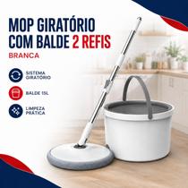 Mop Giratório Com Balde E 2 Refis Profissional Alta Absorção Mop Giratório Com Balde E 2 Refis Profissional Alta Absorção