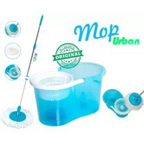 Mop Giratorio Com cabo de 125cm Cesto Plastico - Balde Centrífuga - C/2 Refil