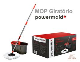 Mop Giratório de Microfibra com Balde Com Rodinha Powermaid Kit Esfregão 360 Limpeza Geral Camesa
