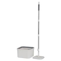 Mop Giratório Esfregão Balde Água Limpa Refil Microfibra Ou Bege