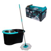 Mop Giratório Esfregão Balde Inox 8 Litros 3 Pçs Hauskraft