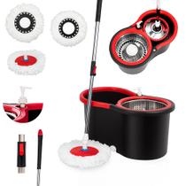 Mop Giratorio Esfregão Cesto Inox 360 Completo Limpeza Chão Balde Centrifuga Envio Imediato