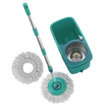 MOP GIRATORIO FLASH LIMP DUAS AGUAS PRO 6L/9L COM 1 REFIL EXTRA MICROFIBRA E CABO AÇO 128cm