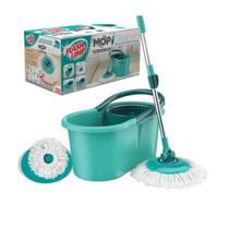 Mop Giratório Flash Limp Vassoura Rodo Esfregão C/ Balde Lava Seca 12l 360º