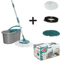 Mop Giratório Flashlimp 3 em 1 Com 3 opções Refis Esfregão Balde Centrifugador 12 Litros