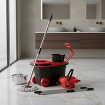 Mop Giratório Inox 13L Premium Com Rodinhas Centrífuga 360 Kit Limpeza Profissional Reforçado Mop Giratório Inox 13L Premium Com Rodinhas Centrífuga 360 Kit Limpeza Profissional Reforçado