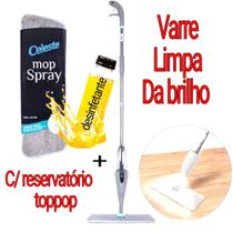 mop giratório inox spray limpeza vassoura rodo limpa vidros chão cozinha casa pisos - celeste