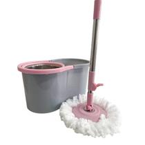 Mop Giratório Limpeza Geral Com Balde Esfregão Centrifuga Inox 9 Litros Microfibra